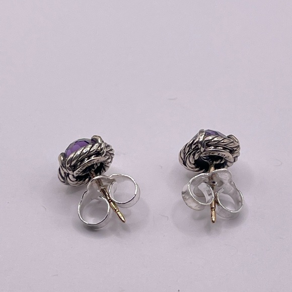 David Yurman Chatelaine Earrings with Black Orchid - Picture 5 of 12